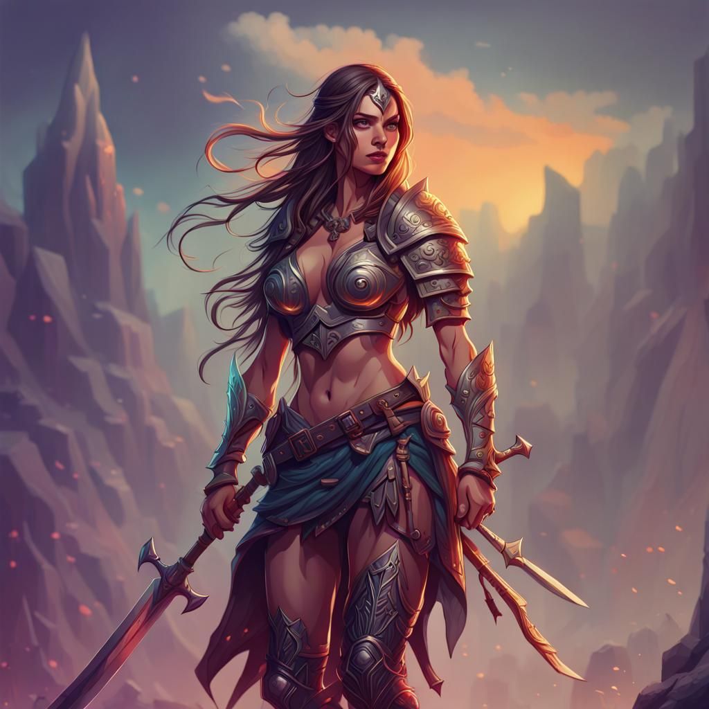 Fantasy Warrior Character Concept Art in 4K