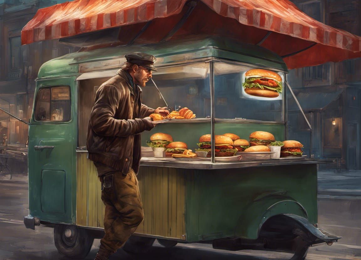 Self-service burger food-truck