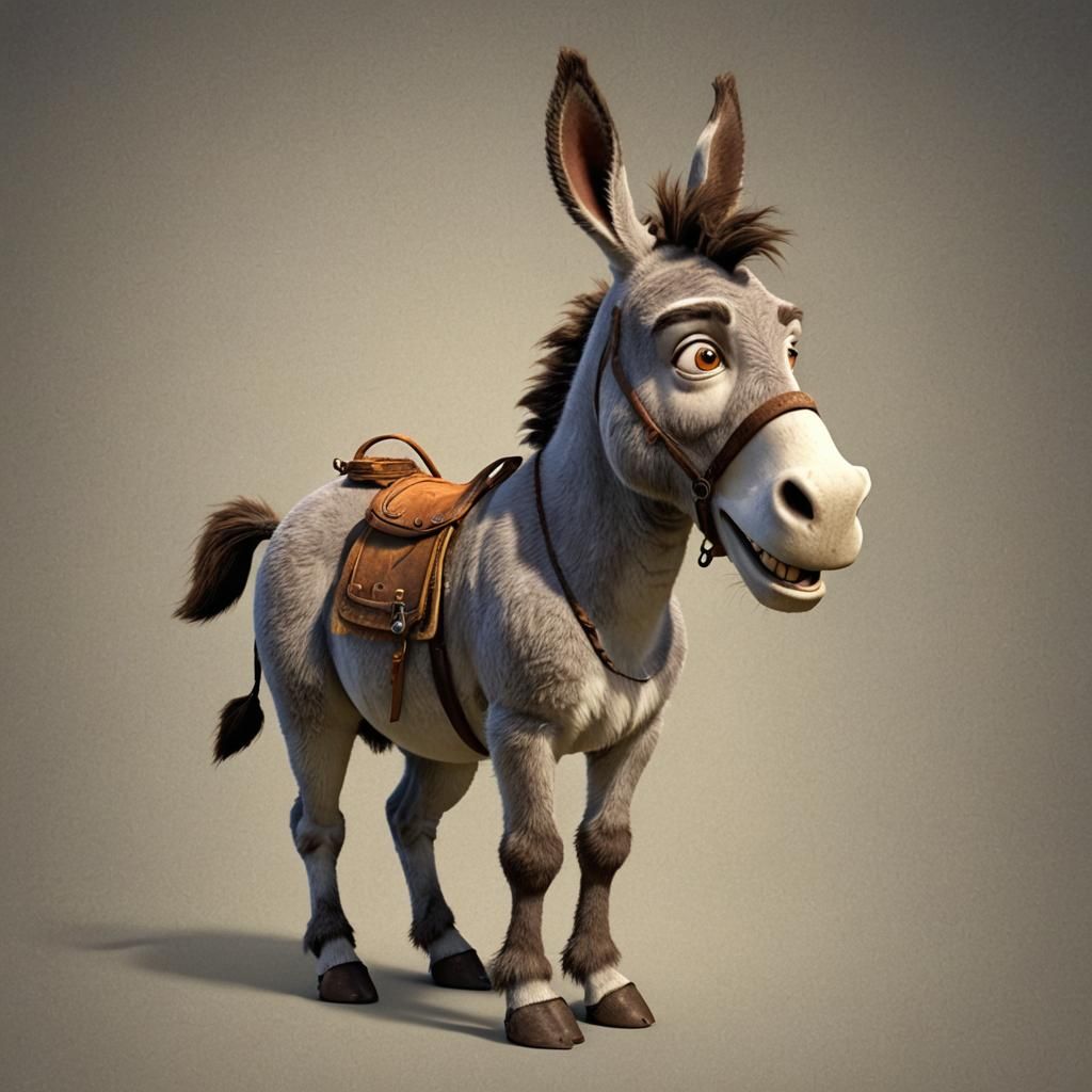 Donkey from Shrek: Pixar-Style 3D Digital Art