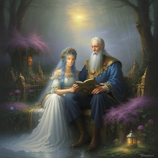 Ethereal Portrait of Mother Nature and Father Time