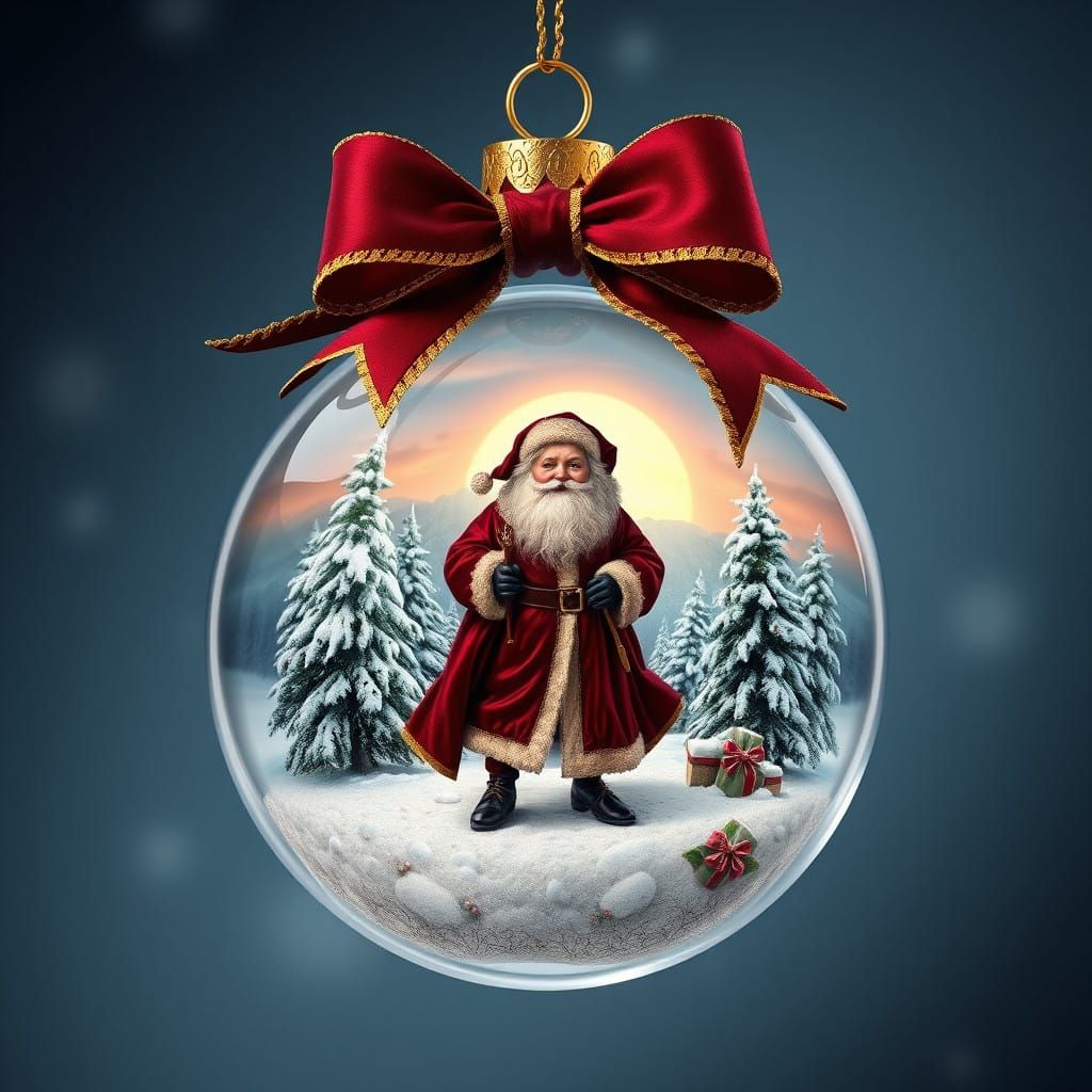 Christmas Ornament in Vintage Style with Detailed Scene