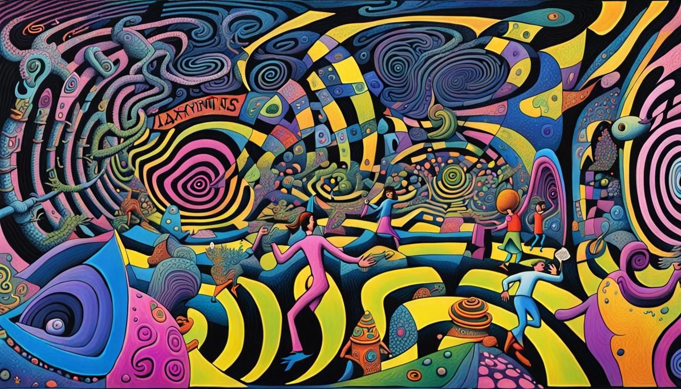 Labyrinths of Auximines: Surreal Mixed Media Collage