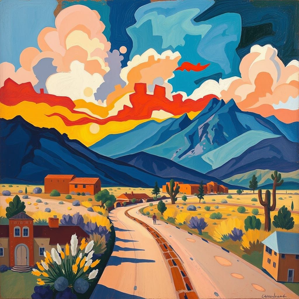 Taos Landscape in Vibrant Abstraction