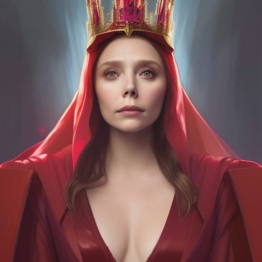 Scarlet Witch as Royal Queen: Art Nouveau Portrait