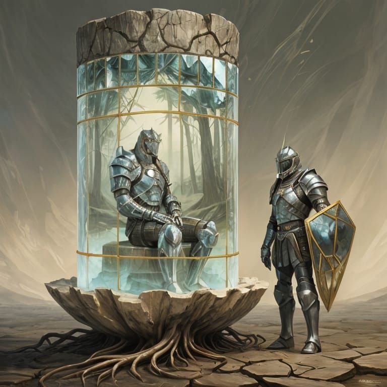 Surreal Fossil Structure with Crystal Knight and Inner World...