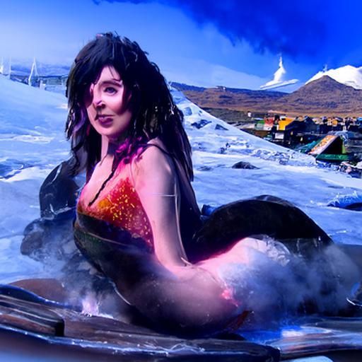 Kate Bush as Mermaid in Cyberpunk Iceland