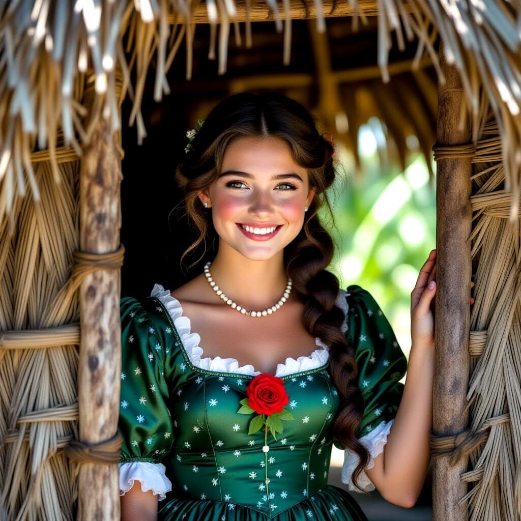 19th Century Noblewoman in Tropical Hut