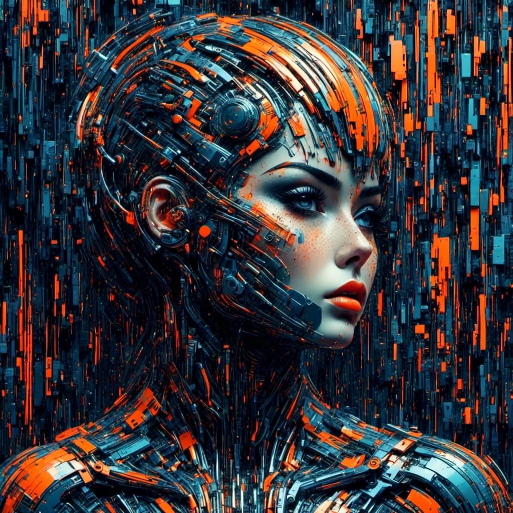 Abstract Glitch Art with Digital Distortions