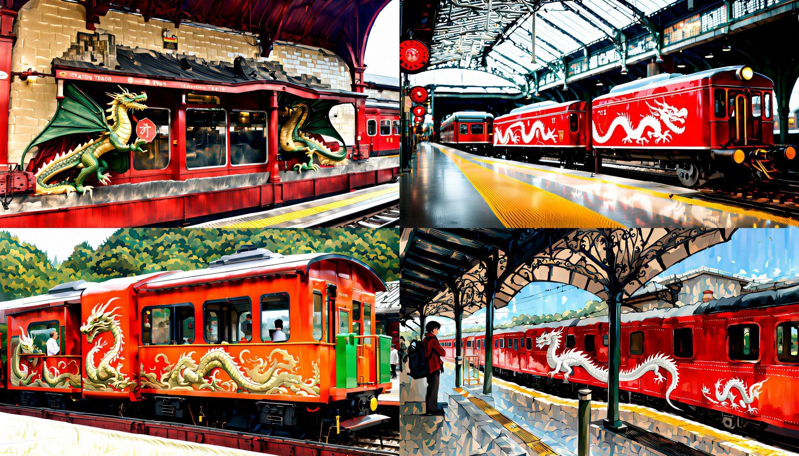 Dragon Train Arrival at Station