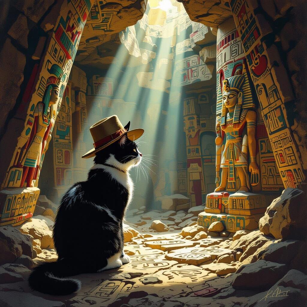 Explorer Cat Discovers Mayan Pyramid Chamber