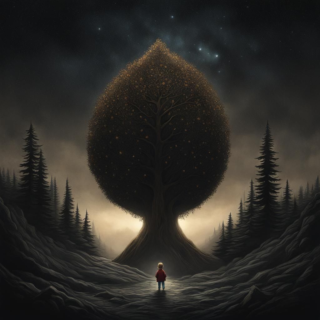 Boy in the Dark: Photorealistic Horror Art