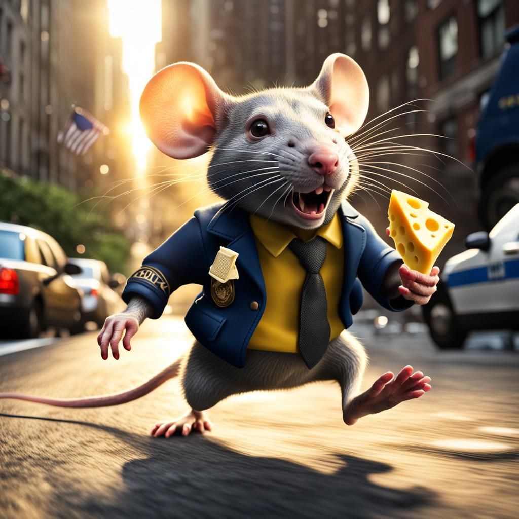 Cartoon Rat Chase in New York