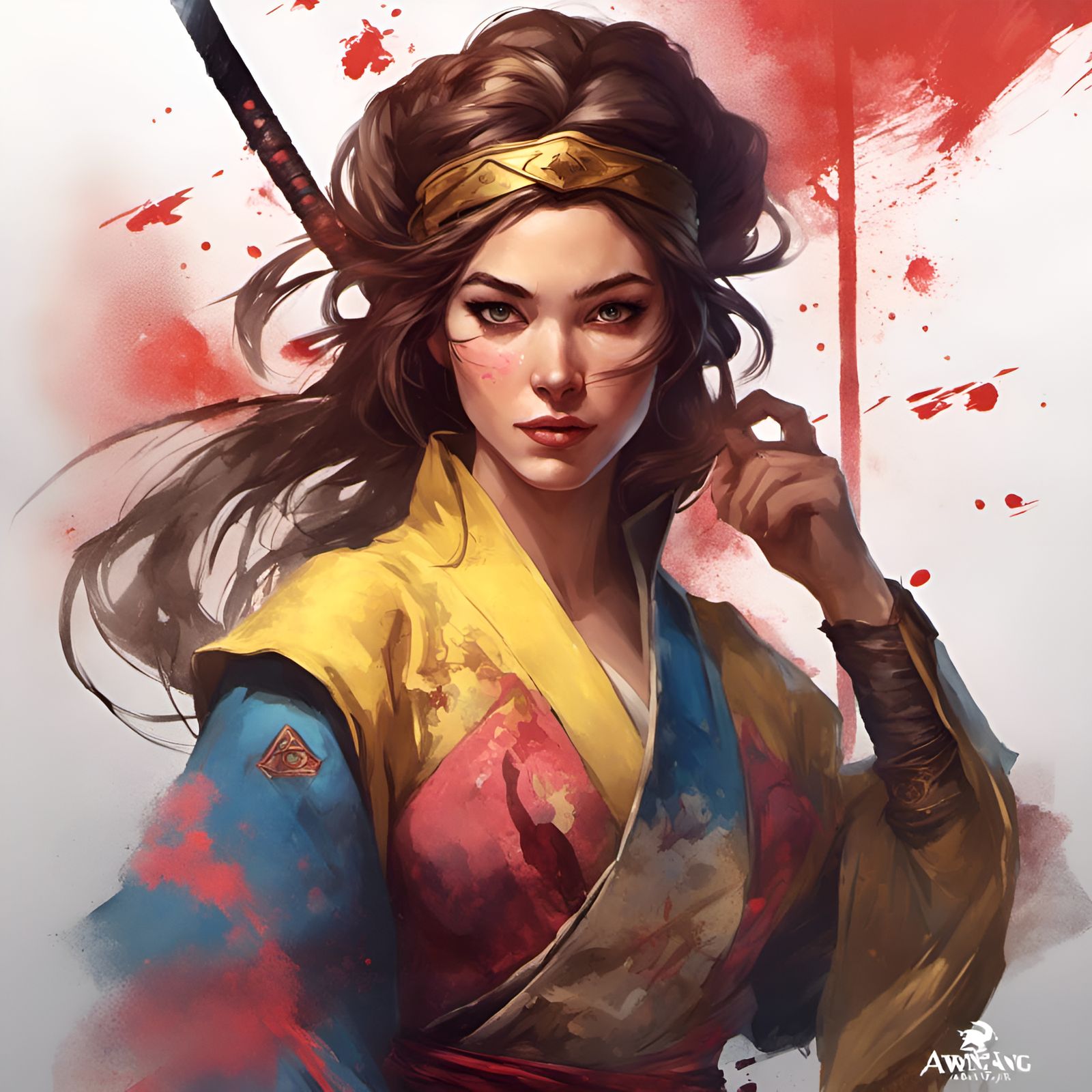 Princess Belle as Ninja: Digital Illustration