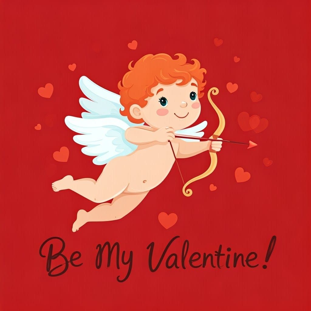 Cute Valentine's Day Card in Whimsical Style