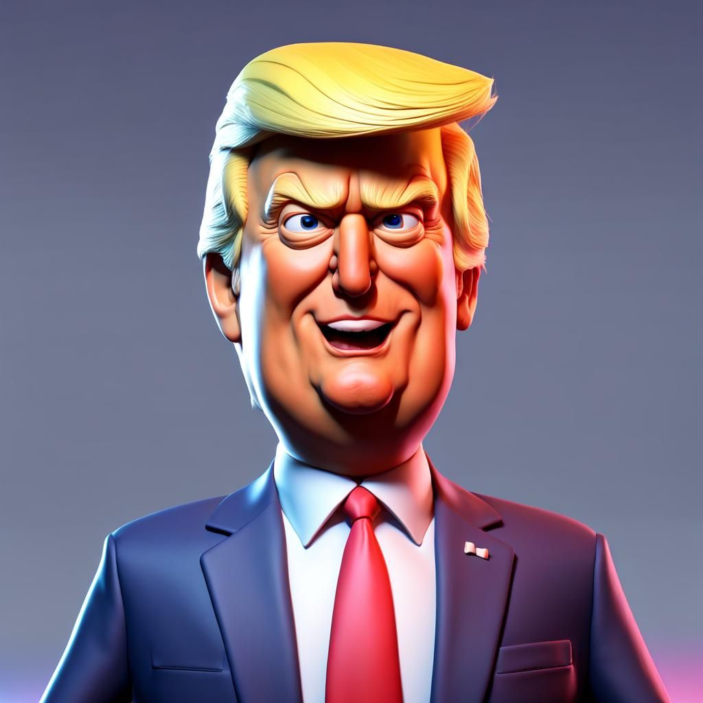 Donald Trump as Pixar-Style 3D Digital Art
