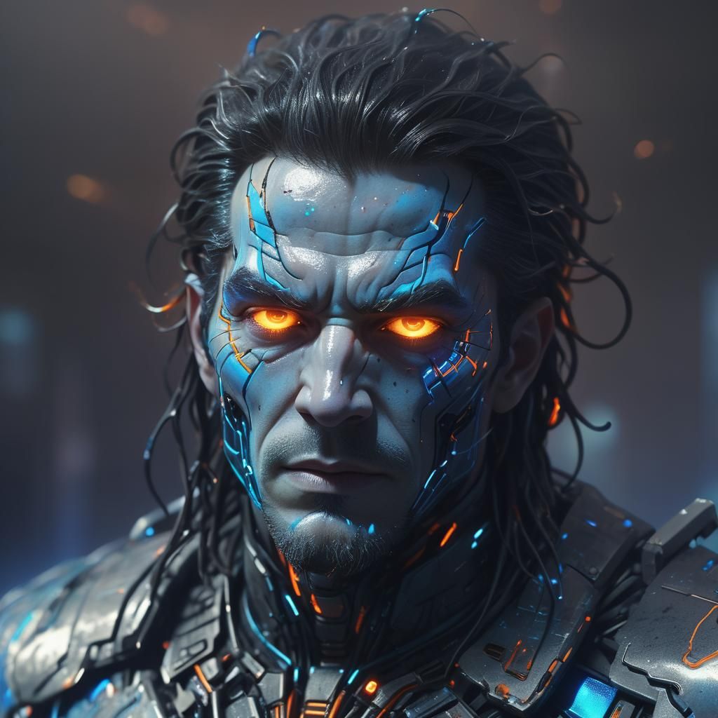 Electric Entity Radiates Energy in Futuristic Cityscape