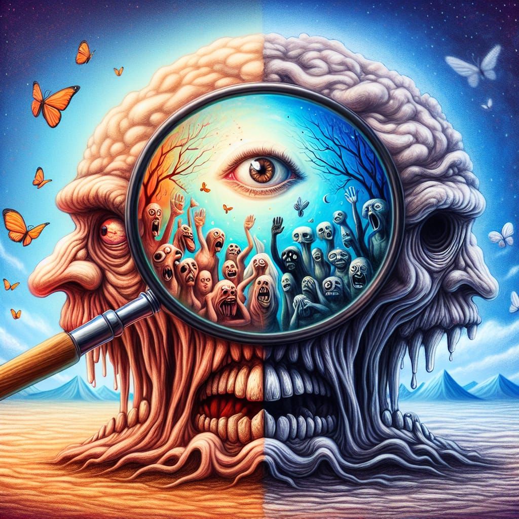 Visual Paradox: Beauty and Ugliness Through a Distorted Lens