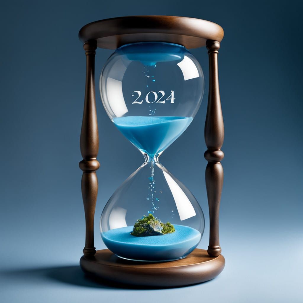 Ethereal Hourglass in Delicate Watercolor Style