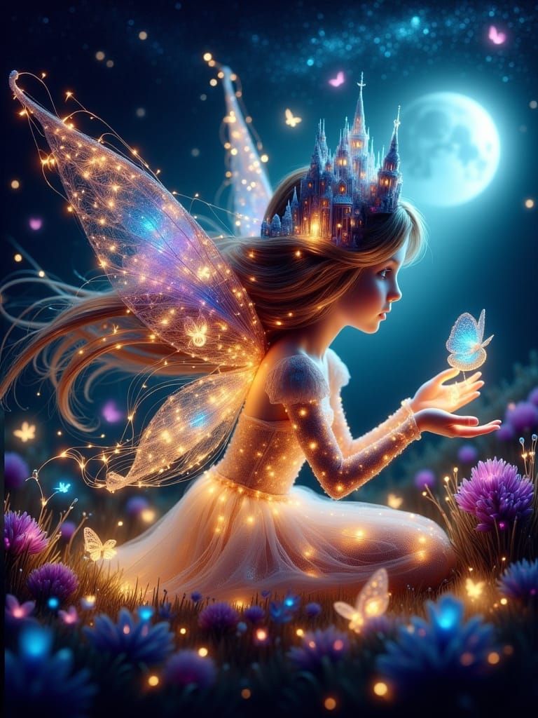 Enchanted Fairy in Whimsical Forest Scene