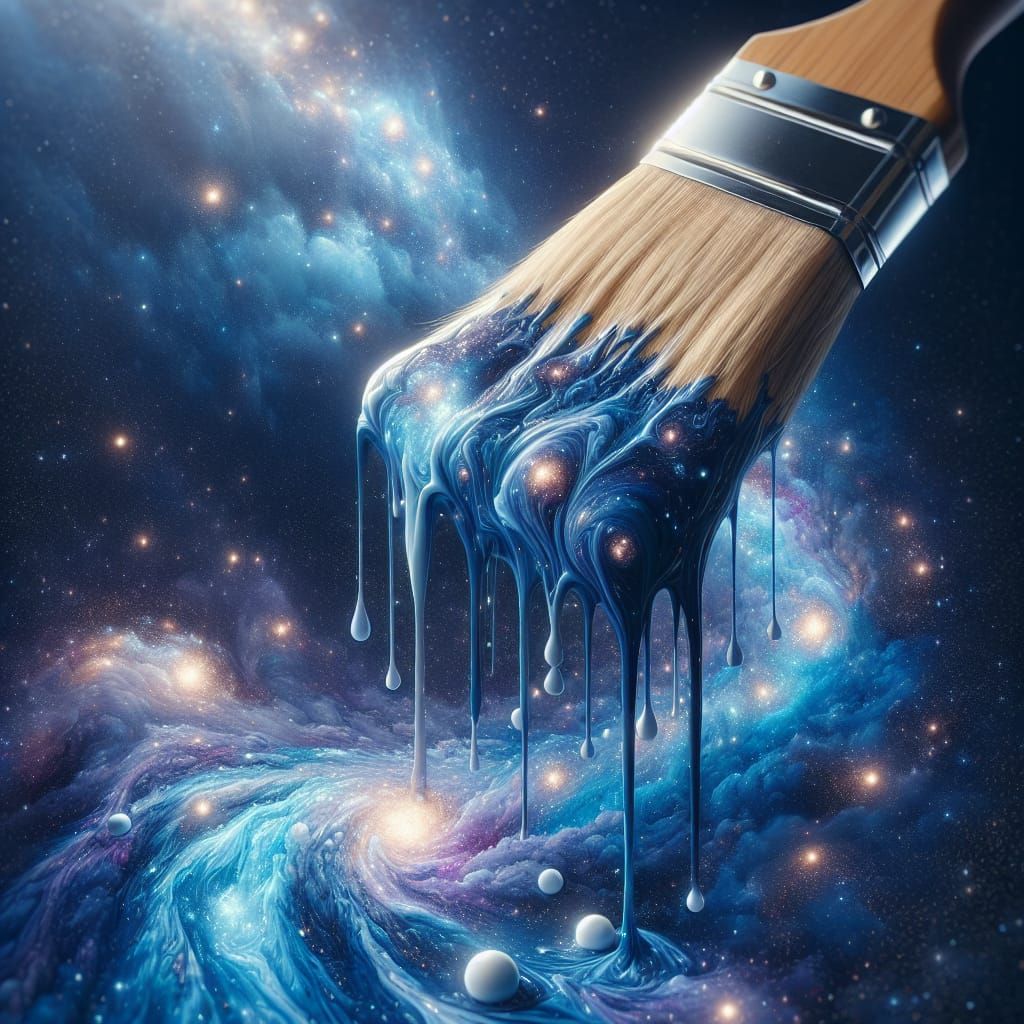 Cosmic Paintbrush Creates Starry Night Sky