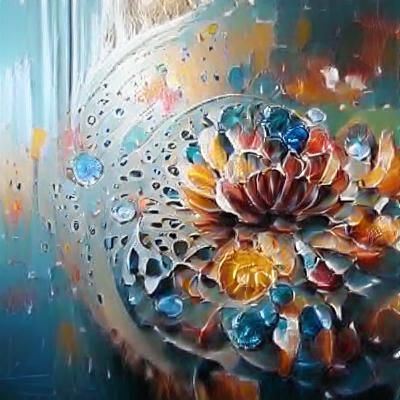 Pour Paint Mandala Wall Art: Oil Painting Style
