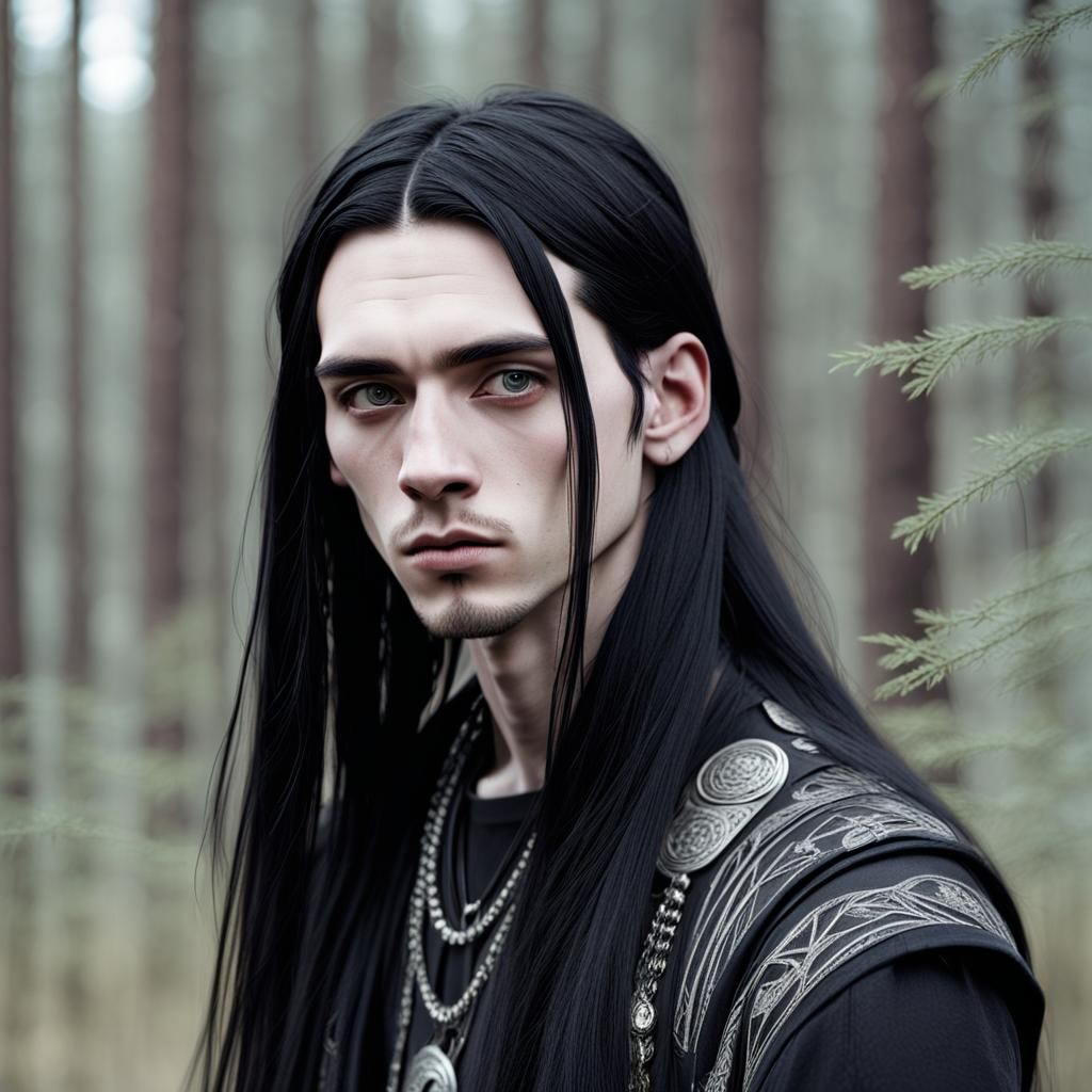 Hyperrealistic Portrait of Androgynous Goth Metalhead