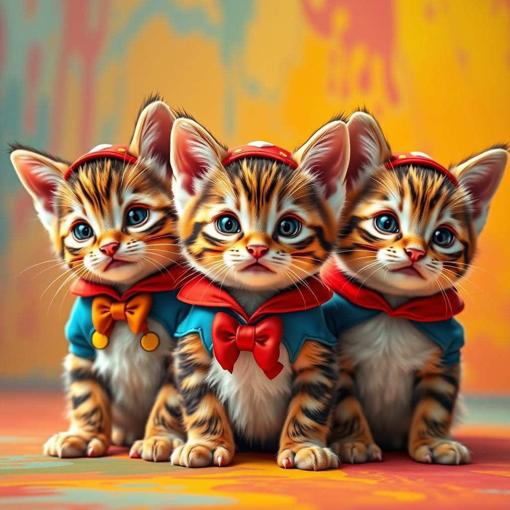 Cute Kittens in DuckTales Inspired Costumes