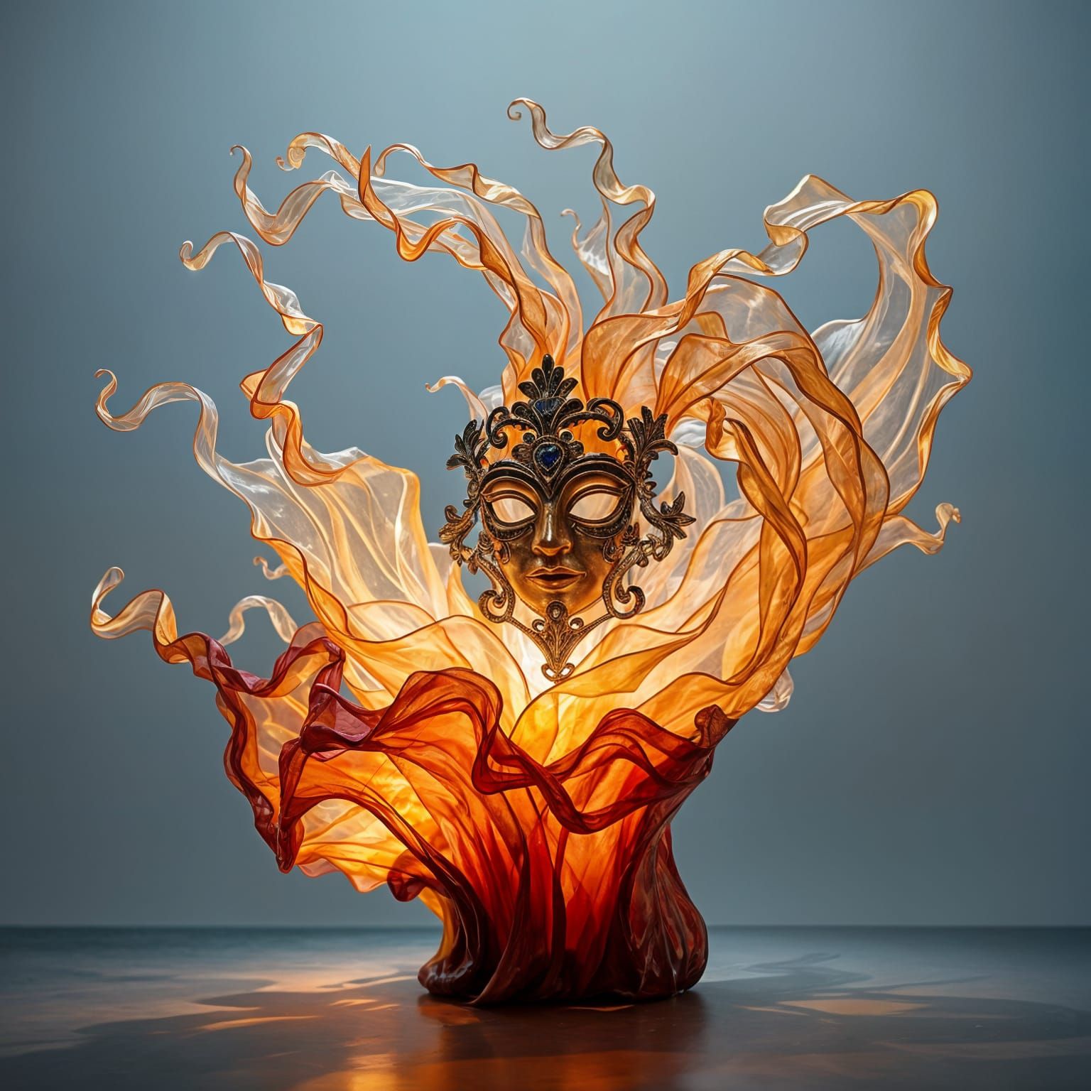 Venetian Glass Abstract Sculpture