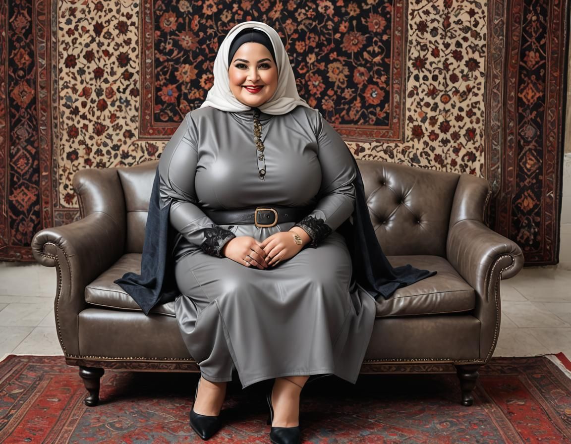 Detailed Portrait of Middle Eastern Woman in VIP Lounge