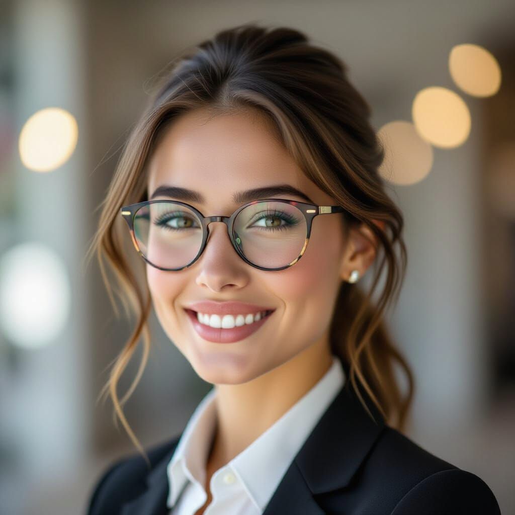 Student Portrait with Glasses in Studio Lighting