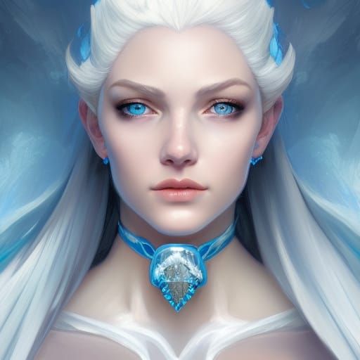 Ice Queen Portrait in Digital Art Style