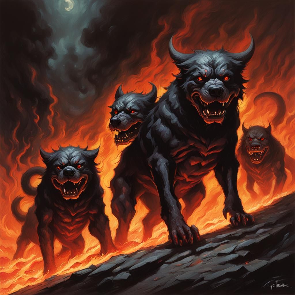 Sinister Cerberus Emerges from Hell