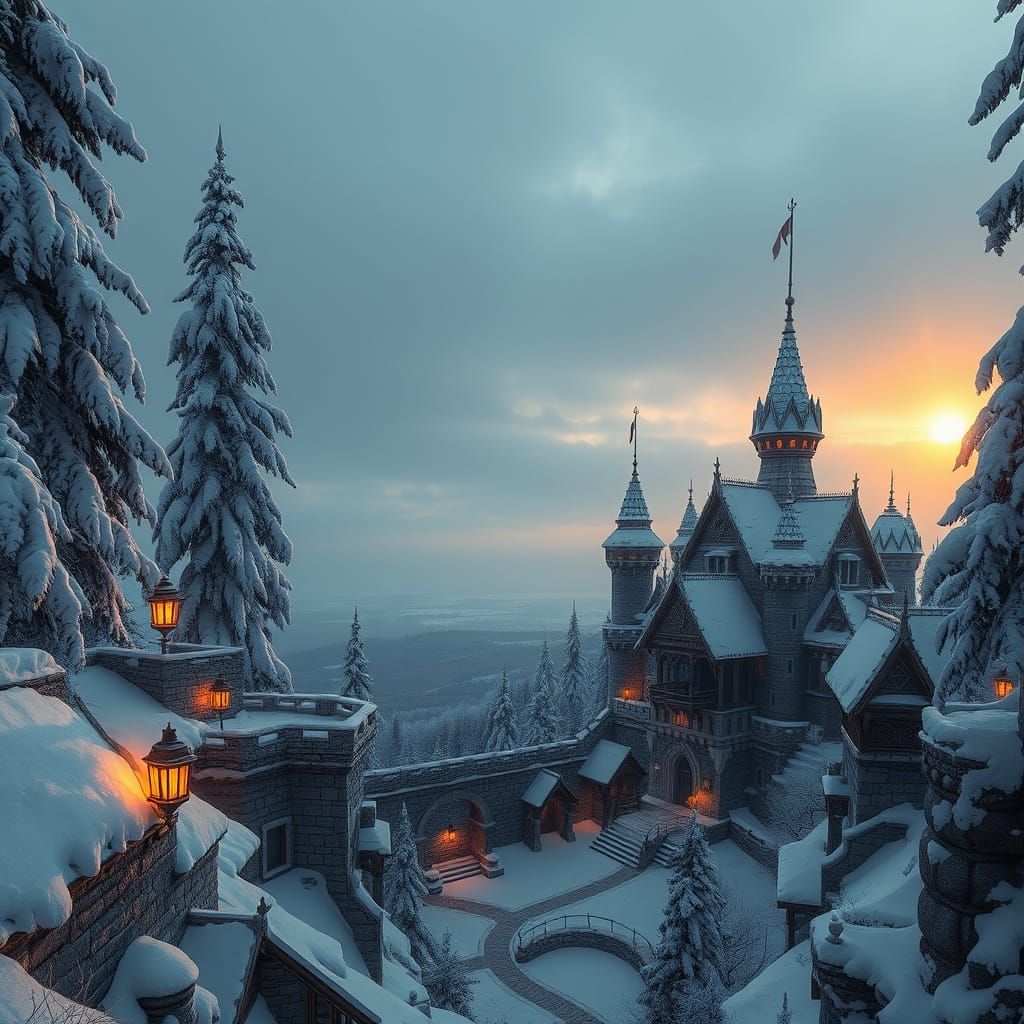 Snowy Kingdom Amidst Frozen Majesty