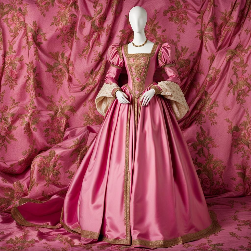 1550s Italian Renaissance Pink Gown