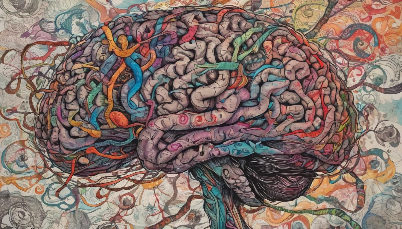 Vibrant Ink Poster of Tangled Brain