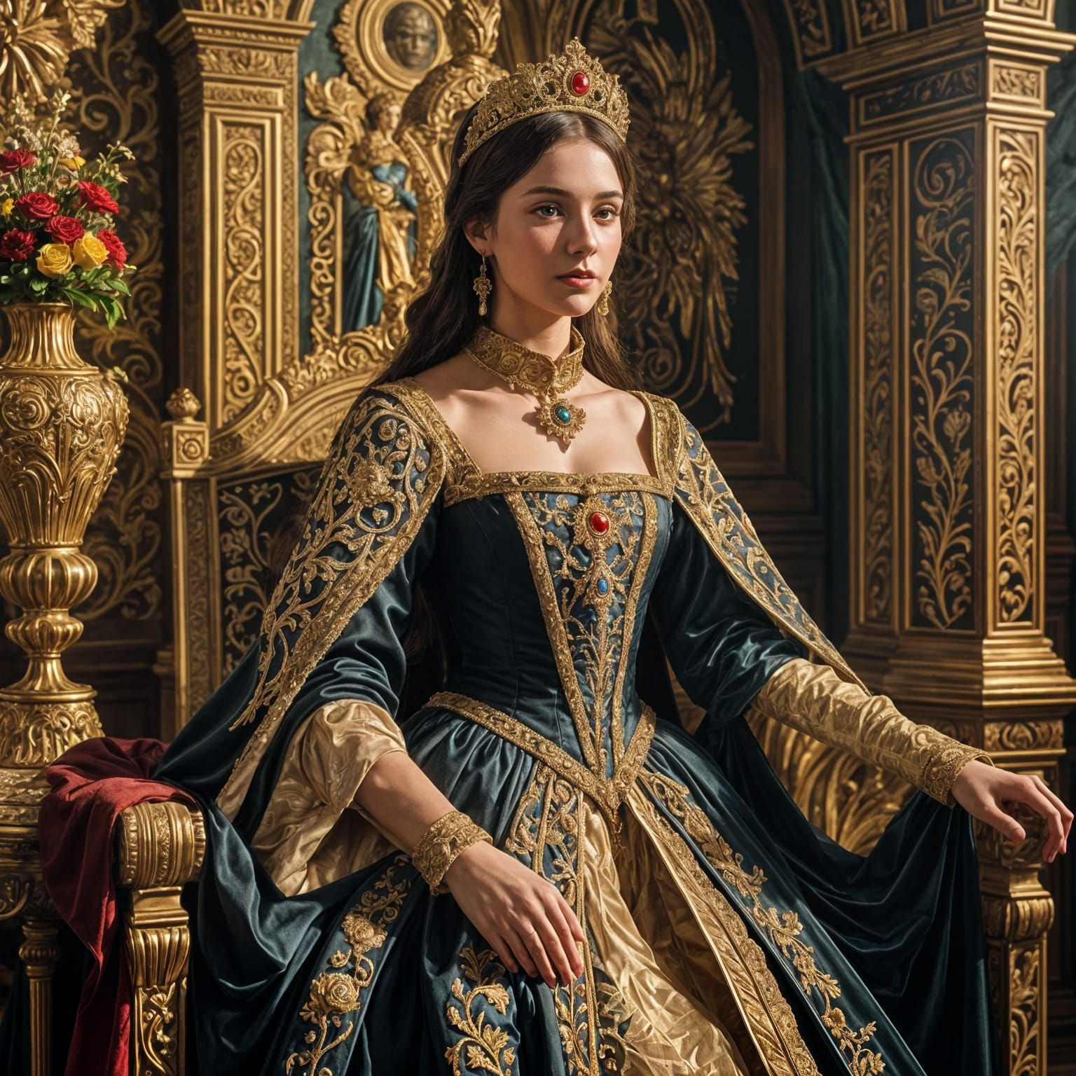 Tsarina of Pre-Petrine Era with Volumetric Lighting