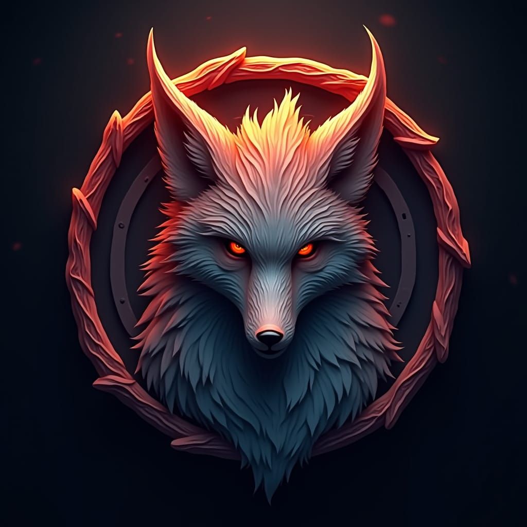 Majestic Corsac Fox Logo in Fantasy Style