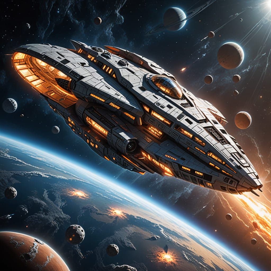 Cosmic Spacecraft in Orbit