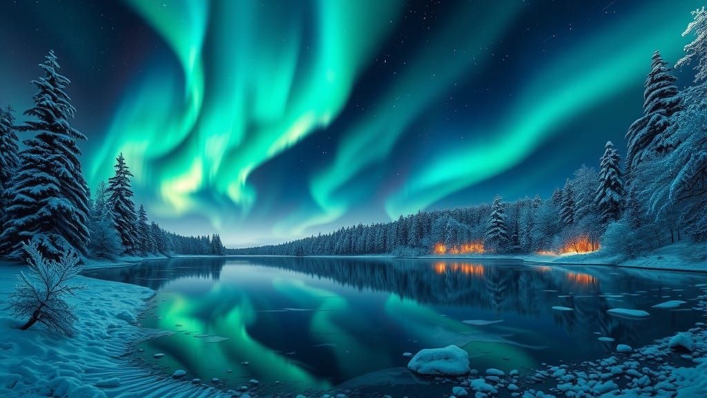Northern Lights Dance Across a Snowy Landscape in Ultra HD