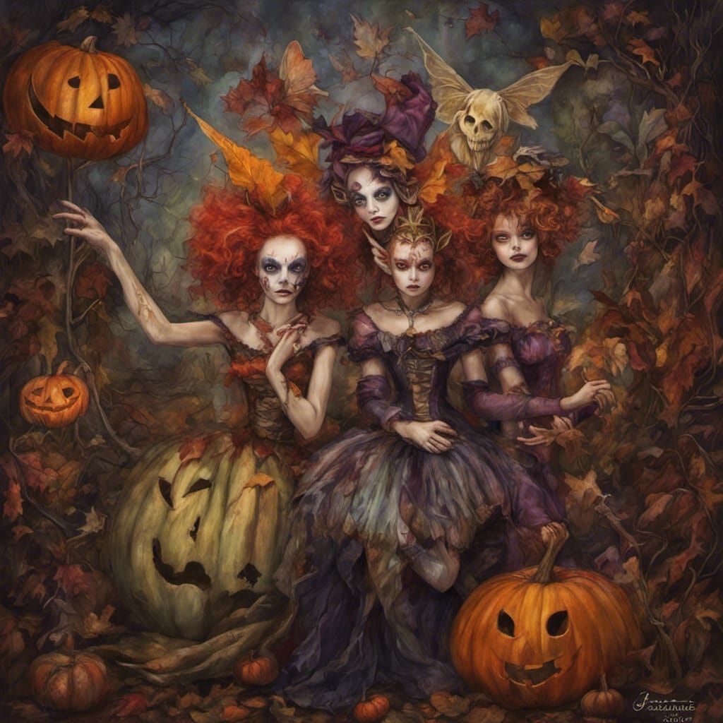 Halloween Fairy Carnival in Dark Fantasy Style