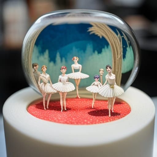 Miniature Ballerina in Sugar Wonderland: Hyperdetailed Art