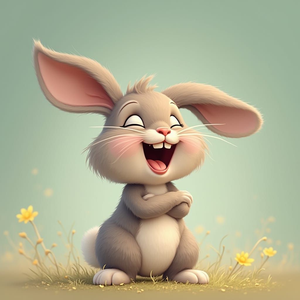 Laughing Bunny: A Whimsical Moment Captured
