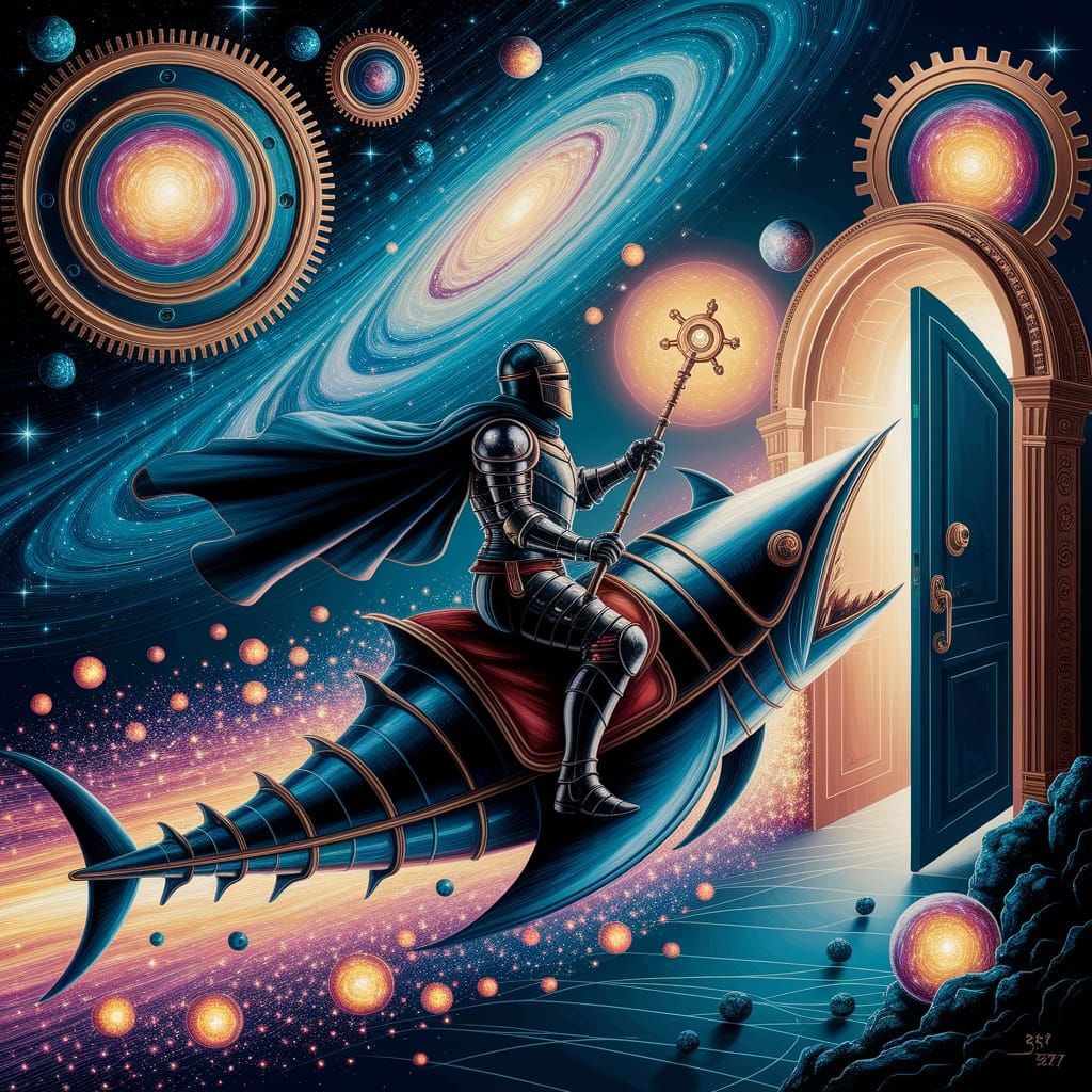 Cosmic Knight Unlocks Galaxy in Neo-Impressionism