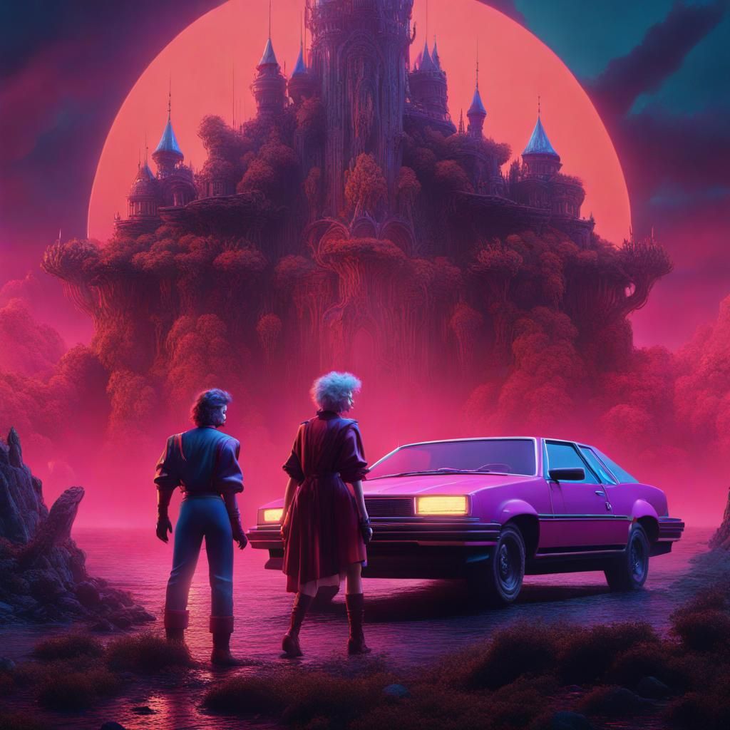 80's Movie Romance in Space: Detailed Matte Painting