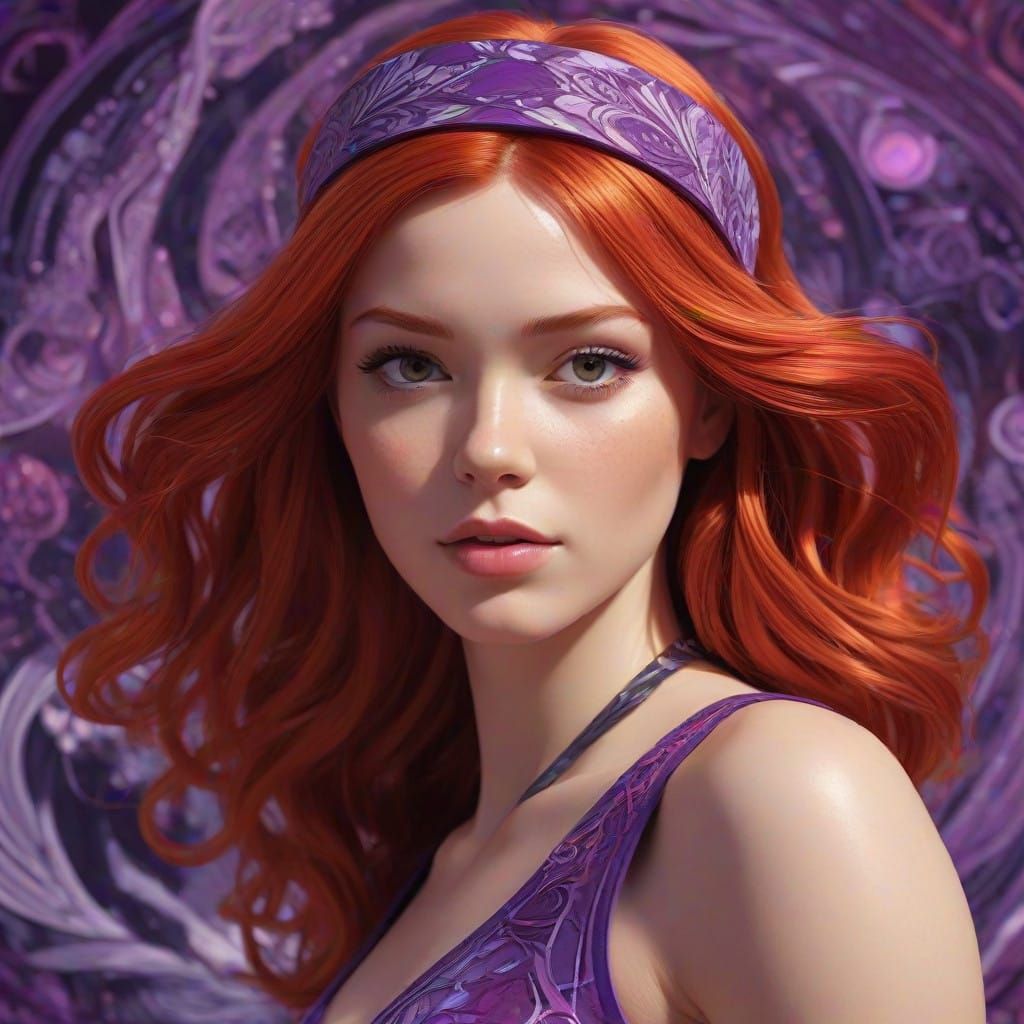 Glamorous Daphne Blake in Vibrant Psychedelic Patterns