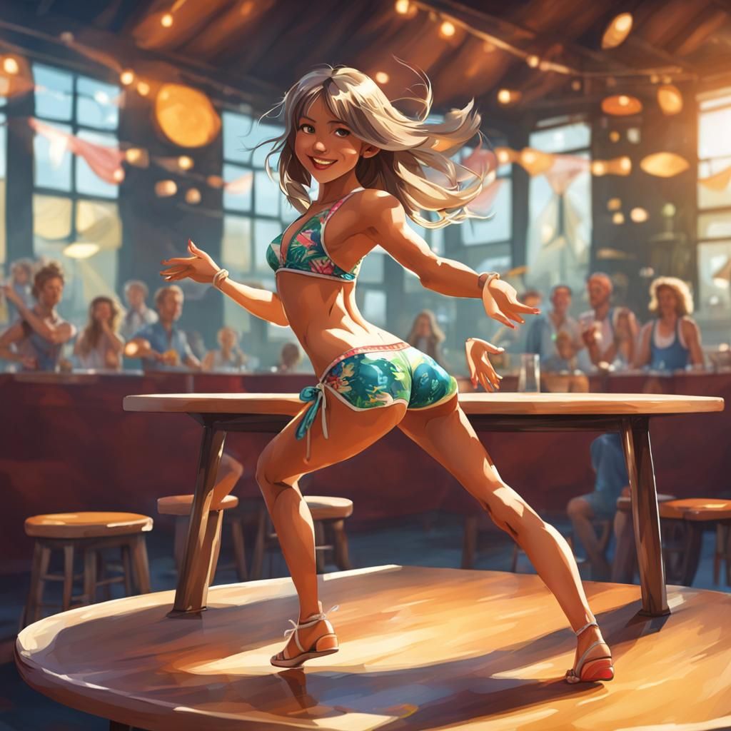 Bikini Dancer on Table