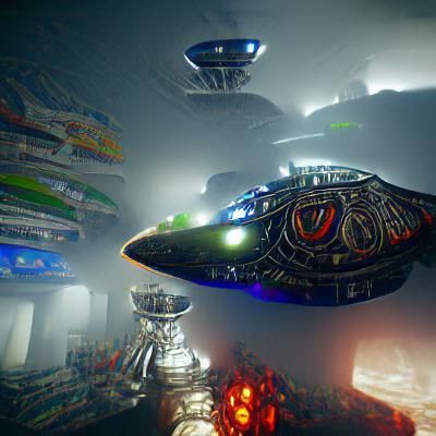 Inside a Futuristic Spaceship Interior