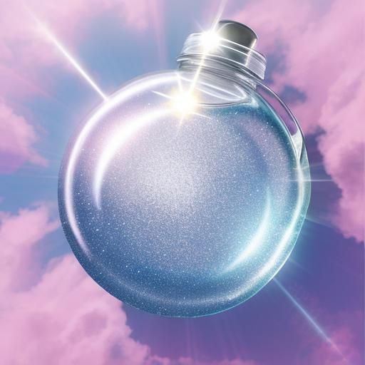 Silver Bubbles in Pink Bottle: Divine Light