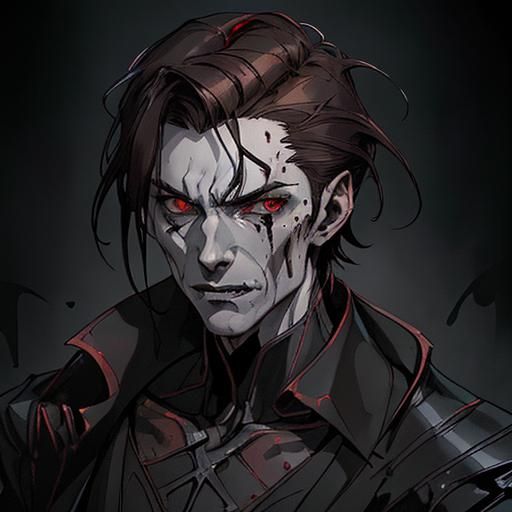 Sinister Vampire Fencer in Hyperdetailed Portrait