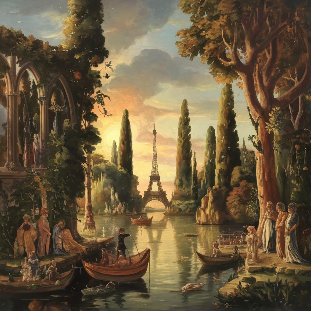 Gothic Sunset on a Hidden Lake